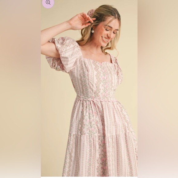 Floral Blue and White Dress - Picture 6 of 8